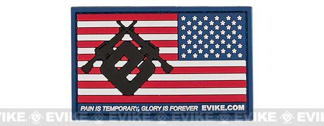 Evike.com US Flag PVC Hook and Loop Patch (Color: Full Color / Reversed)
