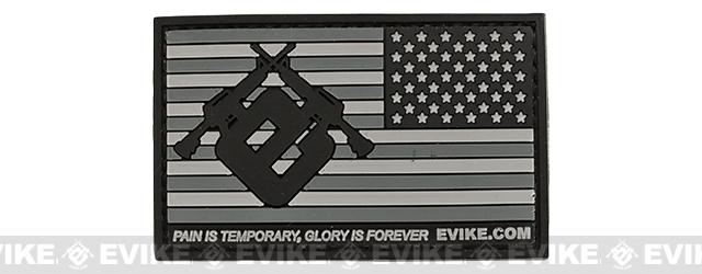 Evike.com US Flag PVC Hook and Loop Patch (Color: Grey / Reversed)