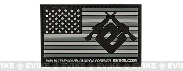 Evike.com US Flag PVC Hook and Loop Patch (Color: Grey / Regular)