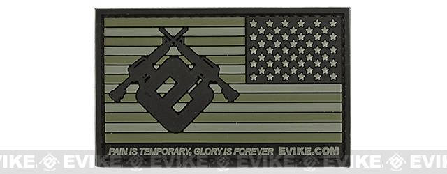 Evike.com US Flag PVC Hook and Loop Patch (Color: Green / Reversed)