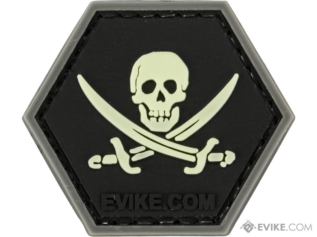 Operator Profile PVC Hex Patch Spooky Series (Style: Jolly Roger / Glow In The Dark)