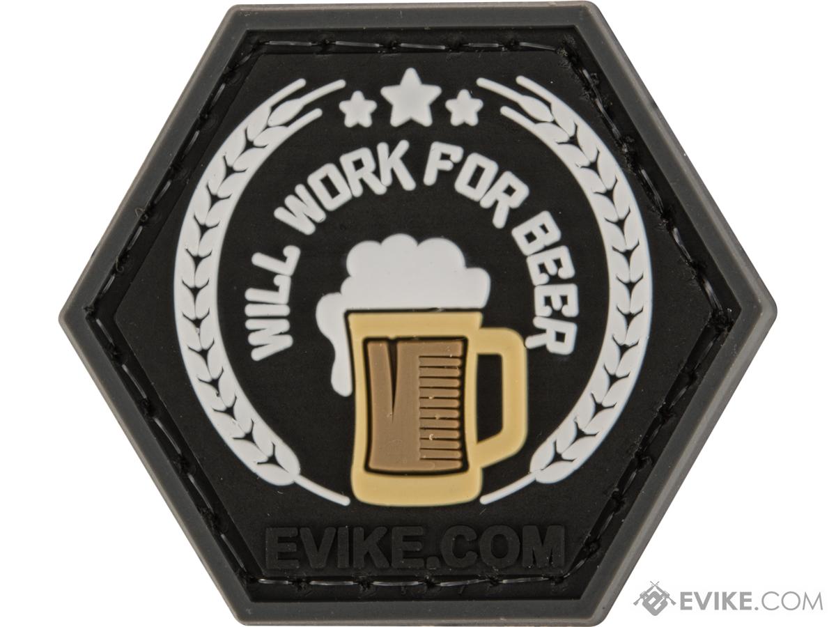 Operator Profile PVC Hex Patch Catchphrase Series 2 (Style: Will Work For Beer)