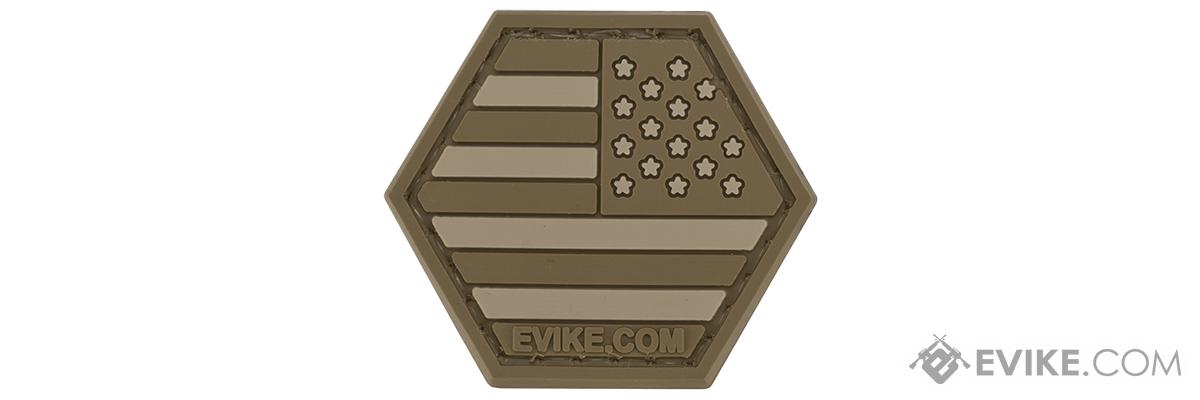 Operator Profile PVC Hex Patch American Flag Series (Color: Tan / Reverse)