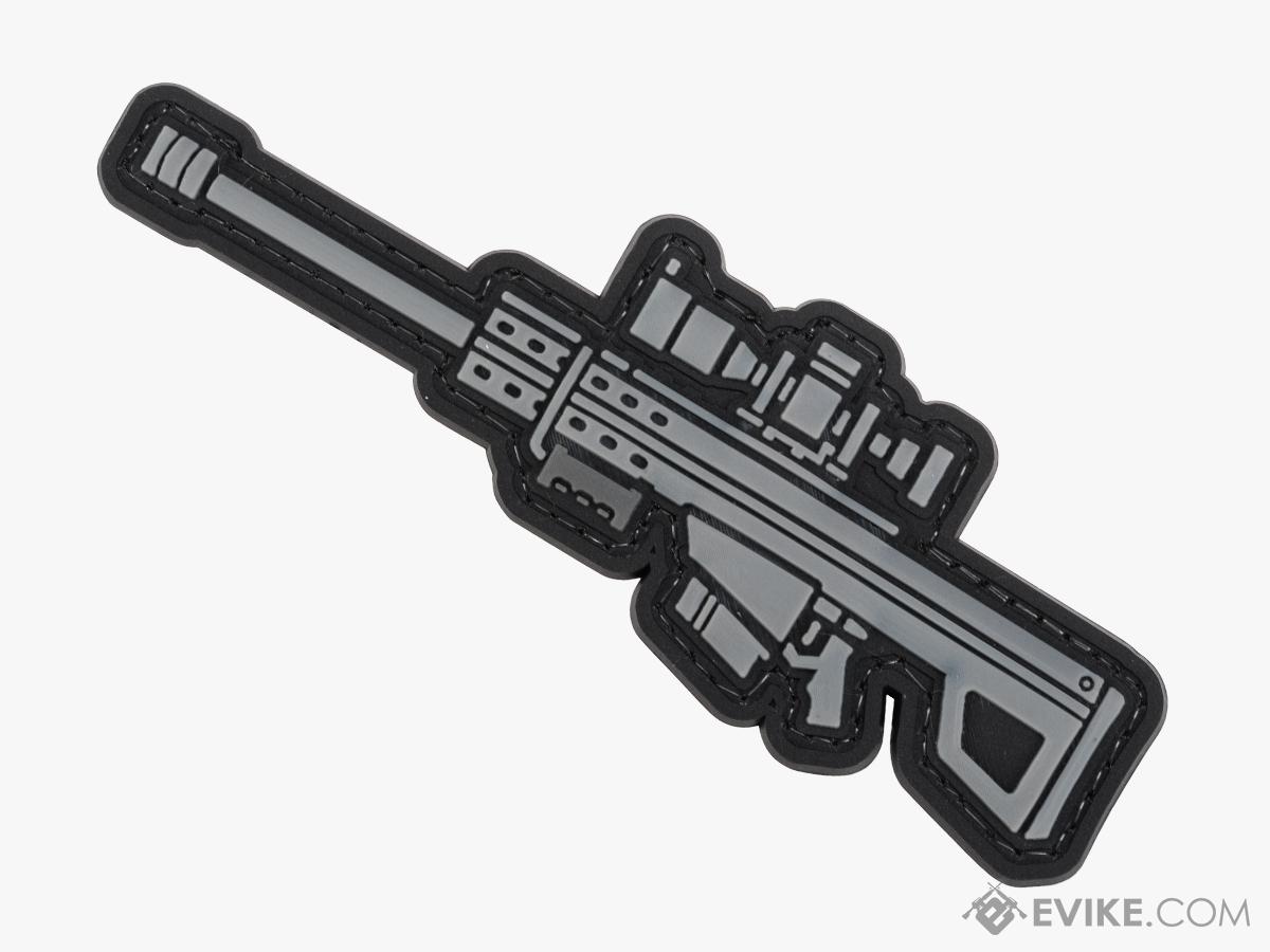 Evike.com PVC Morale Patch Mini Gun Series (Model: .50cal Anti-Material Rifle / Black)