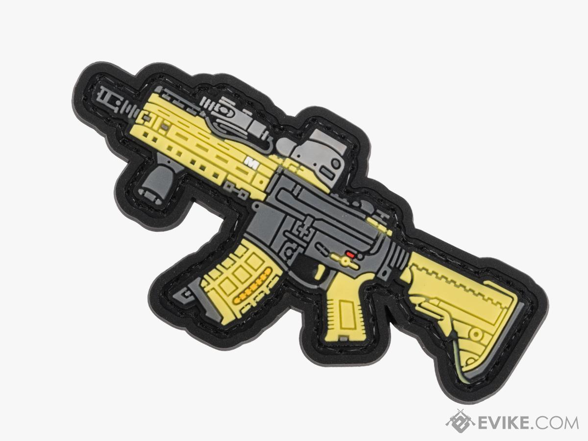 Evike.com PVC Morale Patch Mini Gun Series (Model: M4 SBR / Tan)