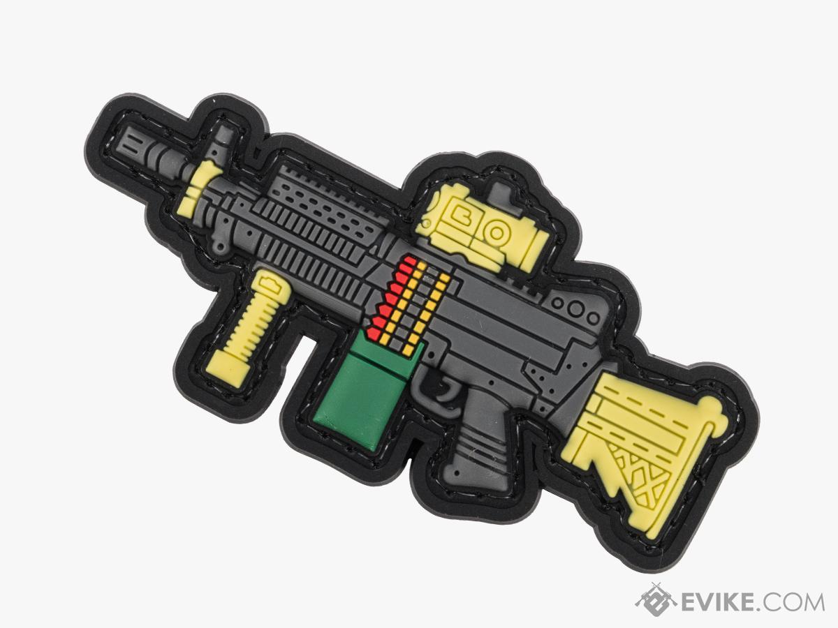 Evike.com PVC Morale Patch Mini Gun Series (Model: MK46 / Black)