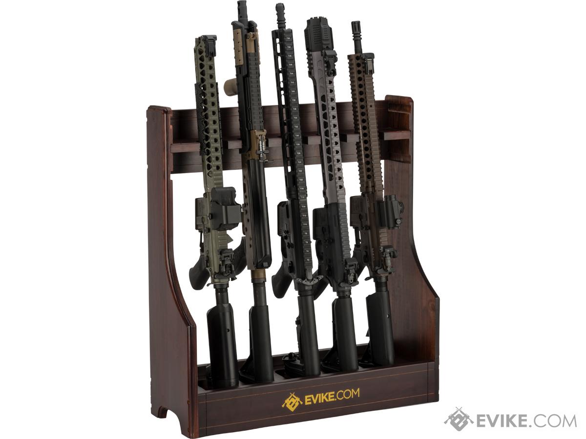 Evike x King Arms Adjustable Deluxe Real Wood Gun Rack