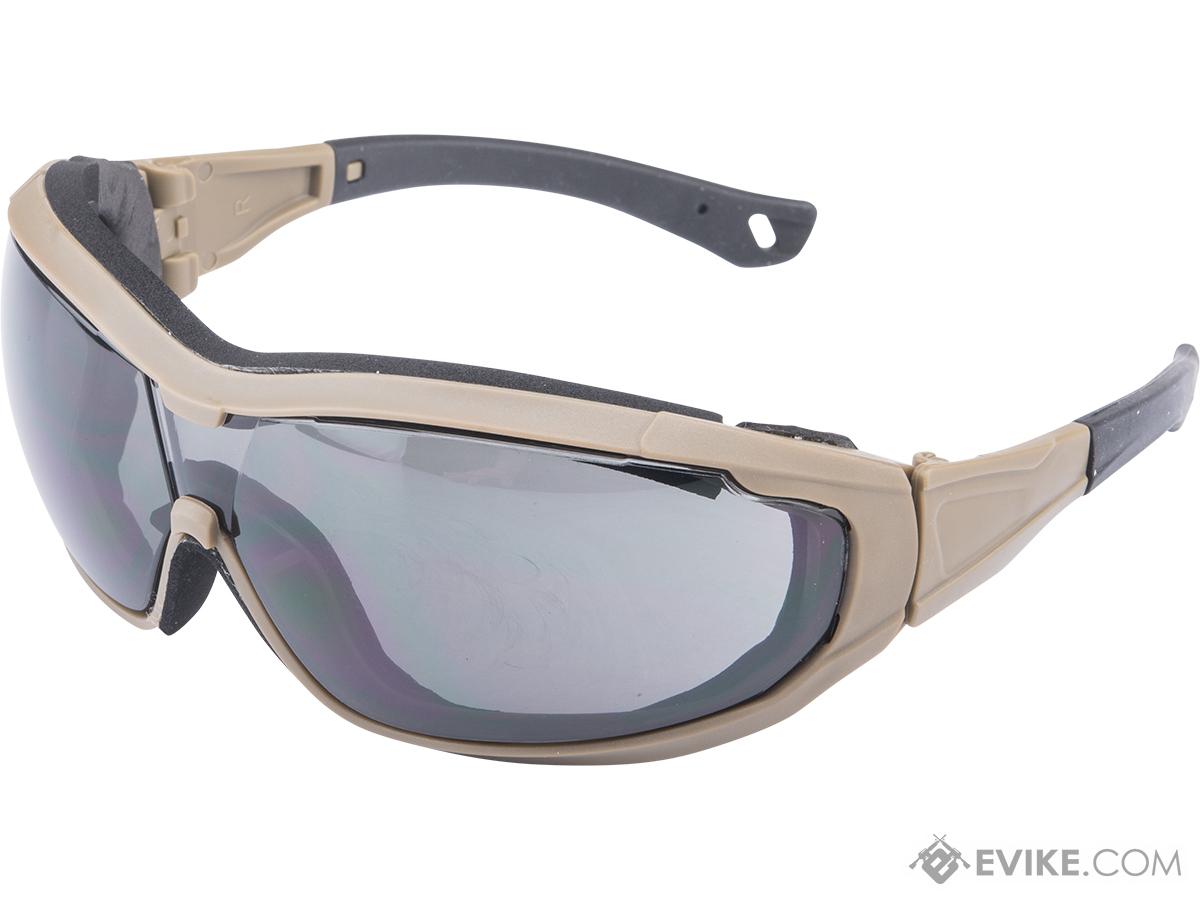 Evike.com ANSI Rated Aegis Anti-Fog Tactical Goggles (Color: Tan / Smoke Lens)