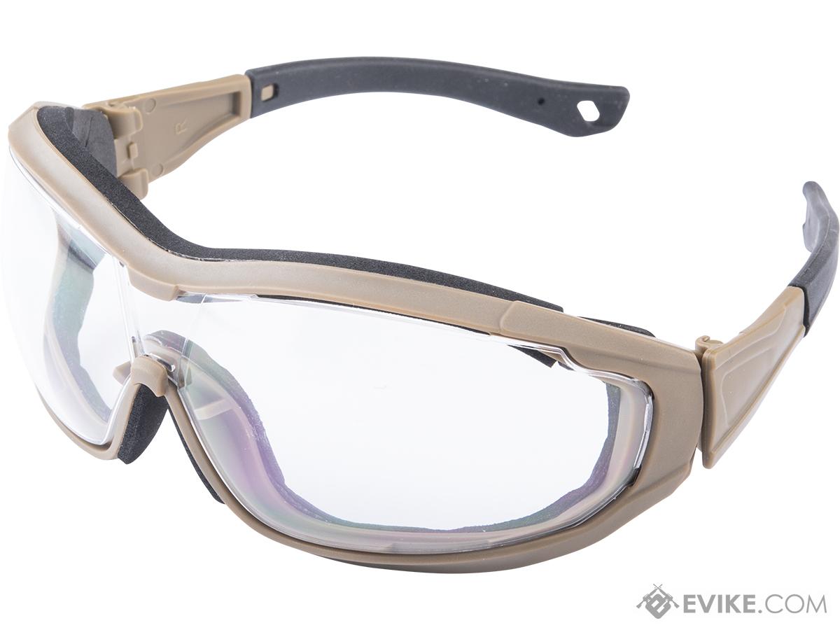 Evike.com ANSI Rated Tactical Tactical Eyewear, Goggles Aegis Tan Clear Gear/Apparel, Goggles & Lens), (Color: / Protection Anti-Fog Eye