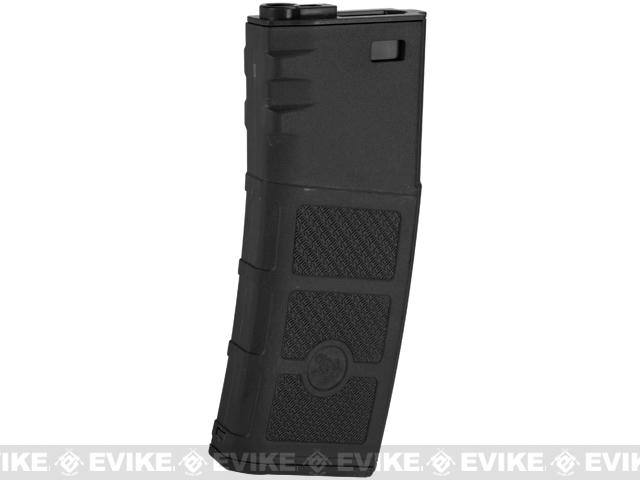 Evike High RPS Polymer Training Magazine w/ EV Texturing for M4 Airsoft AEG Rifles (Type: 360rd Hi-Cap / Black w/ Black Lip)