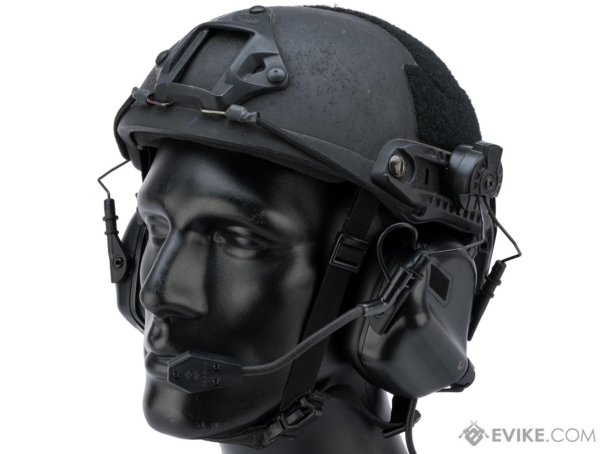 Evike.com x Earmor M32H MOD3 Tactical Communication Hearing Protector for ARC FAST MT Helmets (Color: Evike Black)