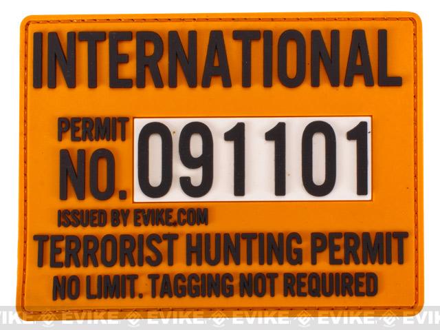 Evike.com Terrorist Hunting Permit PVC Hook & Loop Patch