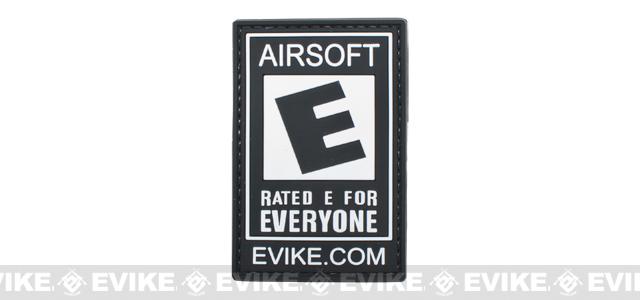 Officially Licensed Evike.com Airsoft Rated E For Everyone PVC Hook and Loop Patch