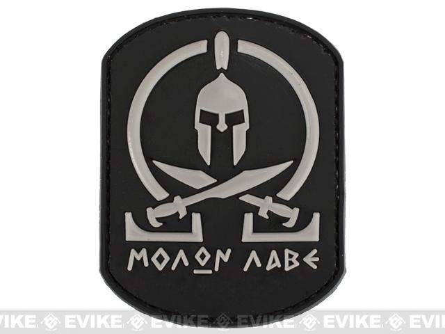 Evike.com Molon Labe PVC Rubber Hook and Loop IFF Patch - Black / Grey