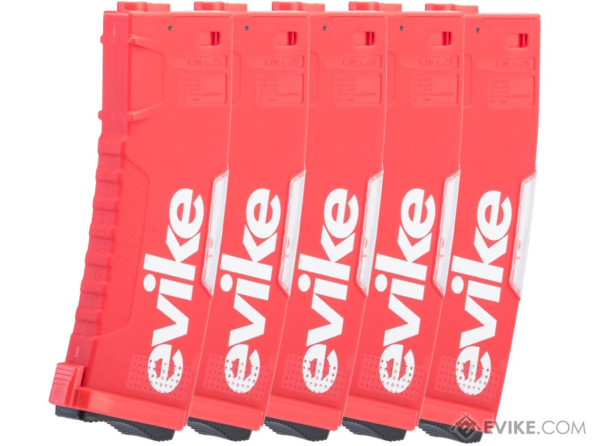 Evike.com BAMF GEN2 Polymer 190rd Mid-Cap Magazine for M4 Series Airsoft AEG Rifles (Model: Red / 5 Pack)