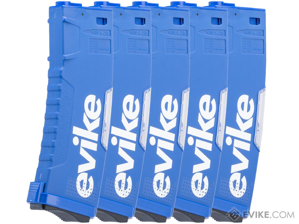 Evike.com BAMF GEN2 Polymer 190rd Mid-Cap Magazine for M4 Series Airsoft AEG Rifles (Model: Blue / 5 Pack)