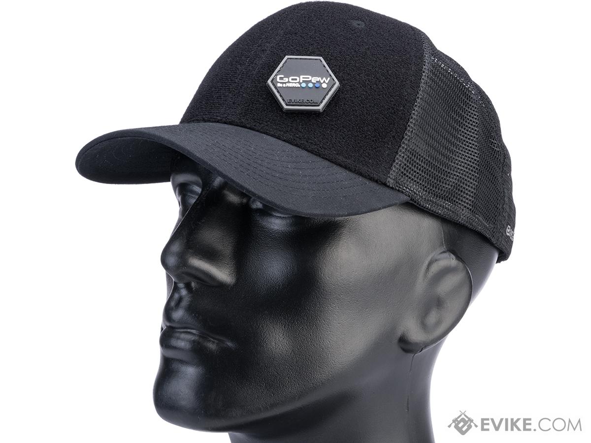 Evike.com Patch Panel Mesh Adjustable Tactical Ball Cap (Color: Black / GoPew Patch Package)