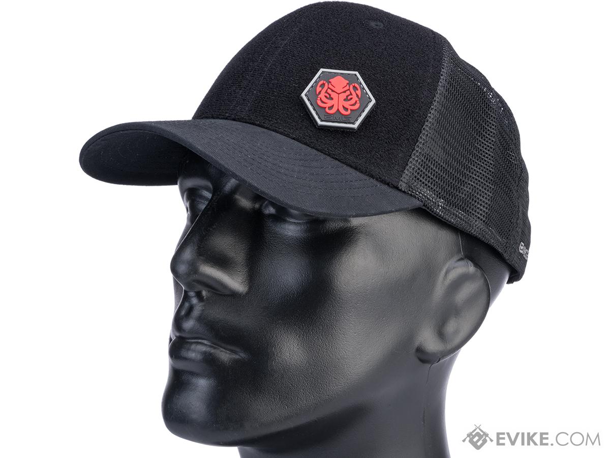 Evike.com Patch Panel Mesh Adjustable Tactical Ball Cap (Color: Black / Krytac Patch Package)