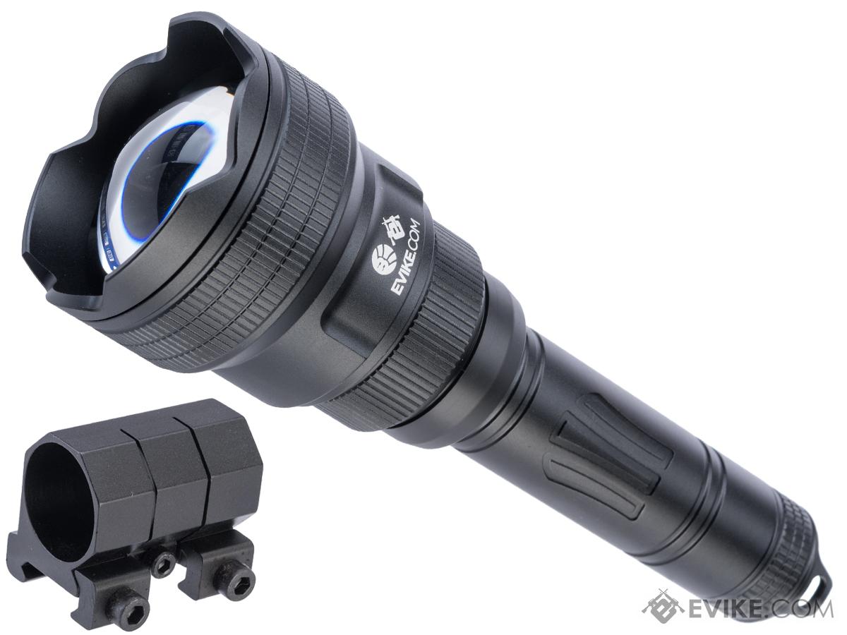 Evike.com Exclusive Brinyte T18 Artemis Switch Zoomable Handheld Flashlight (Color: Black w/ Picatinny Mount)