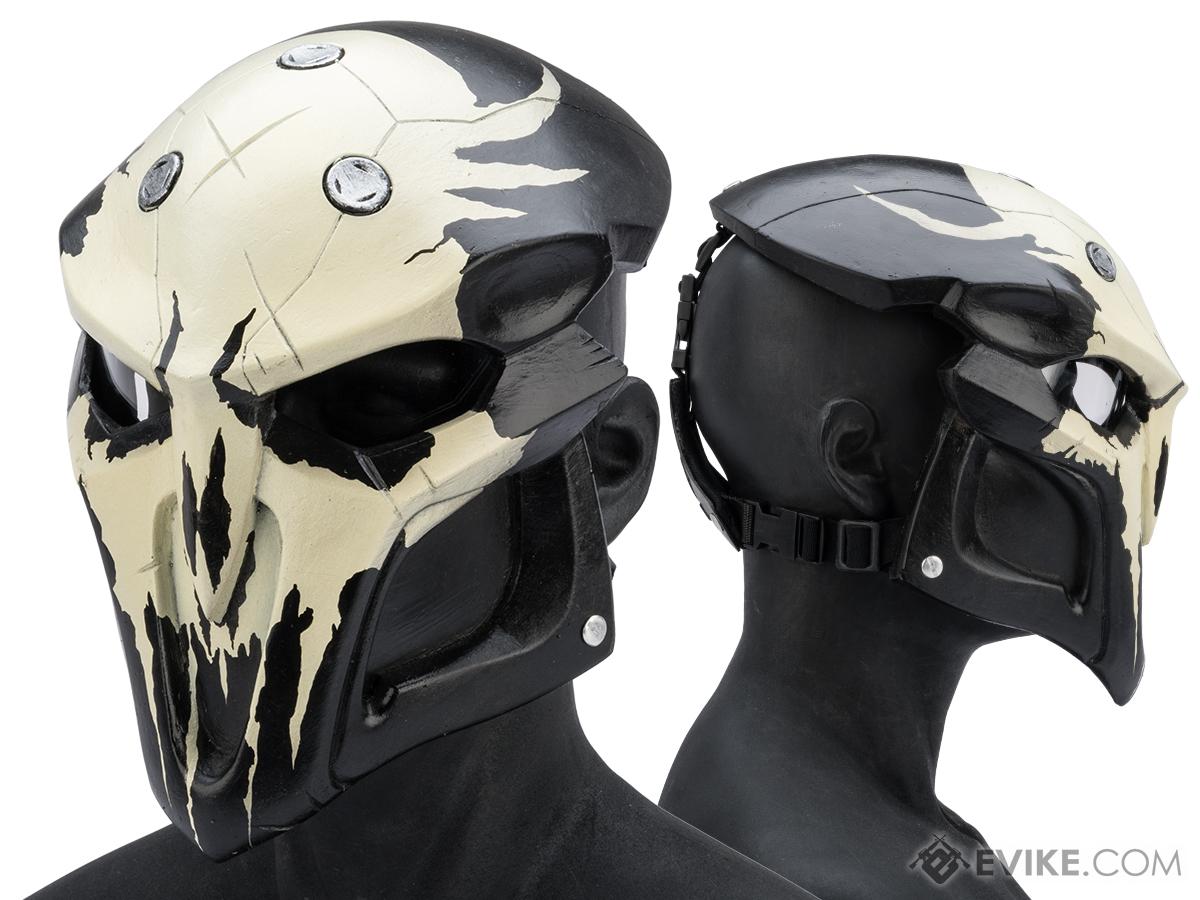 Evike.com R-Custom Fiberglass  Reaper Full Face Mask (Color: Bone / Clear Lens)