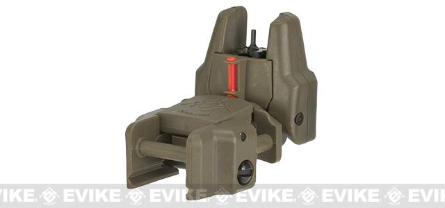 Dual-Profile Rhino Fiber Optic Flip-up Rifle / SMG Sight by Evike - Front Sight (Color: Dark Earth)