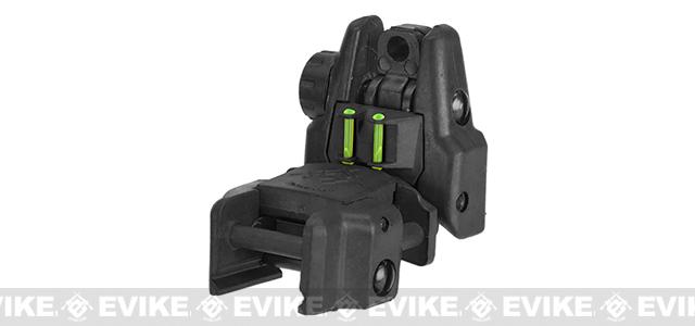 Dual-Profile Rhino Fiber Optic Flip-up Rifle / SMG Sight by Evike - Rear Sight (Color: Black)