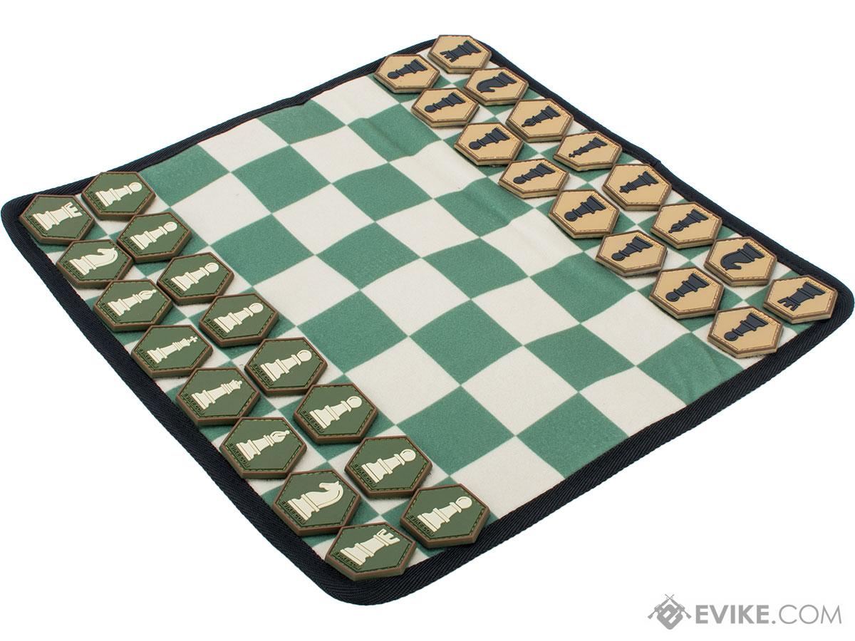 Evike.com Hex Patch Chess Roll-Up Travel Chessboard w/ PVC Hex Chess Pieces