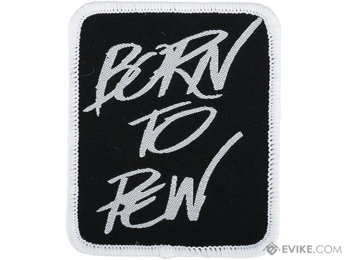 Evike.com Born to Pew Woven Morale Patch (Color: Black / White)