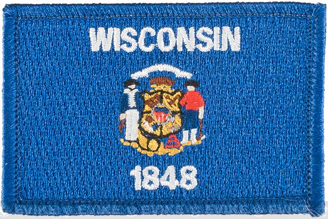 Evike.com Tactical Embroidered U.S. State Flag Patch (State: Wisconsin The Badger State)