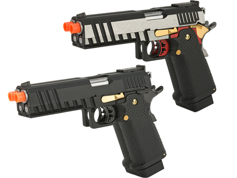 AW Custom HX21 Pepper Box Double Barrel 1911 Hi-Capa Gas Blowback Airsoft Pistol (Color: Black)