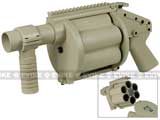 z Matrix Heavy Weight 6-Shell Airsoft Gas Revolver Grenade Launcher (Tan)