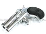 z Marushin Gas Powered 8mm Derringer Airsoft Double Barrel Pistol - Silver