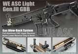 WE Full Metal MK16 ASC Light Gen.III Airsoft Gas Blowback Rifle (Black)</b>