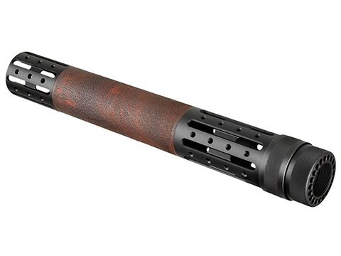 Hogue AR-15/M-16 Extended Length Free Float Forend with OverMolded Gripping Area (Color: Red Lava)