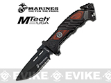 Marine Iron Mike  Survival Knife with Seatbelt Cutter and Glass Punch - Black