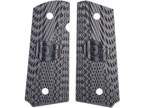 Hornet Airsoft / Nova Japan G10 Grip Panels for Tokyo Marui V10 Series GBB Pistols (Style: Mustang / Black & Gray)