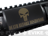 Custom Gun Rails Large Laser Engraved Aluminum Rail Cover (Model: Death Before Dishonor - Permodized / 20mm Picatinny Rail Version)