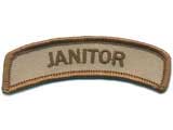 Matrix Tab IFF Hook and Loop Patch (Title: Janitor / Tan)