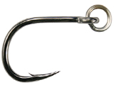 Mustad Hoodlum Ringed 4X Strong Live Bait Hook with Action Ring - Black Nickel (Size: 7/0 Set of 4)