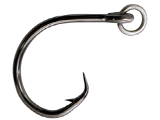 Mustad Ringed Demon Offset Circle 3X Strong Black Nickel Hook (Model: 3/0 / Set of 7)