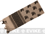 Matrix Woven Stylized Desert Shemagh / Scarves (Color: Tan - Black Spartan)