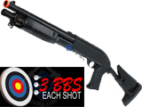 Double Eagle M3 3-Round Burst Multi-Shot Shell Loading Airsoft Shotgun (Model: Retractable Stock CQB)