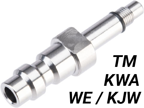 Action Army CNC Stainless Steel HPA Adapter Valve for Green Gas Magazines (Model: KJW / WE-Tech)