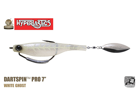 Hyperlastics Dartspin Pro 7 Weedless Fishing Bait (Color: White Ghost)