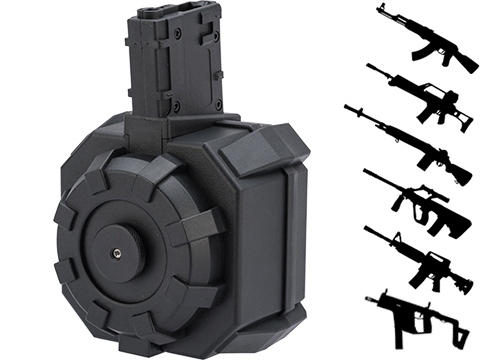 Angel Custom 2000 Round BLOK Thunderstorm Airsoft AEG Drum Flashmag (Color: Black / Body Only)