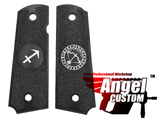 Angel Custom CNC Machined Tac-Glove Universal Grips for 1911 Series Pistols (Color: Black / Sagittarius)