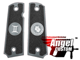 Angel Custom CNC Machined Tac-Glove Universal Grips for 1911 Series Pistols (Color: Dark Grey / Gemini)