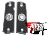Angel Custom CNC Machined Tac-Glove Universal Grips for 1911 Series Pistols (Color: Dark Grey / Leo)