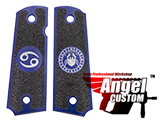 Angel Custom CNC Machined Tac-Glove Zodiac Grips for WE-Tech 1911 Series Airsoft Pistols - Navy Blue (Sign: Cancer)