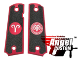 Angel Custom CNC Machined Tac-Glove Zodiac Grips for 1911 Series Airsoft Pistols - Red (Sign: Aries)